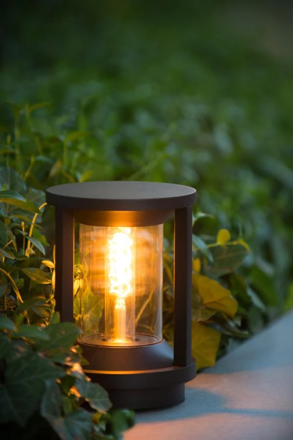 Lucide CADIX - Sokkellamp - Ø 16 cm - 1xE27 - IP65 - Zwart - sfeer 2